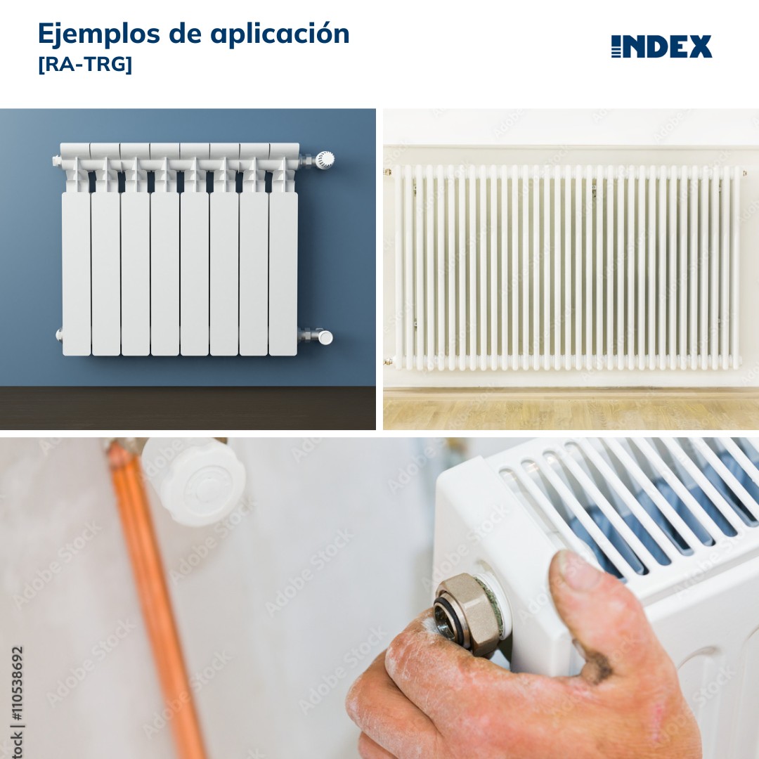 RA-TRG [CP] Soportes para radiadores de aluminio. Soporte triangular regulable con goma antivibraciones. 2 PCS x KIT