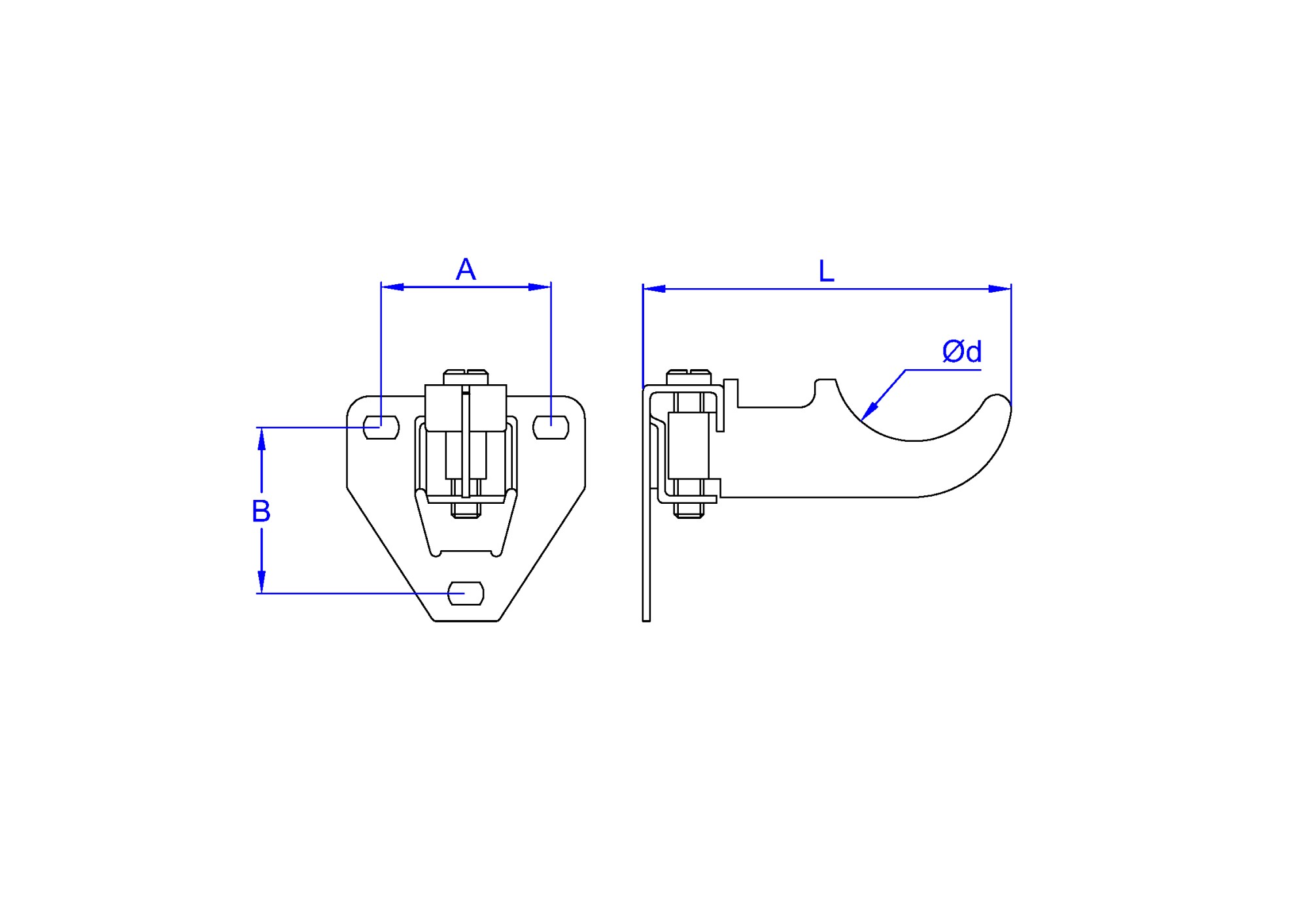 RA-TRG [CP] Soportes para radiadores de aluminio. Soporte triangular regulable con goma antivibraciones. 2 PCS x KIT
