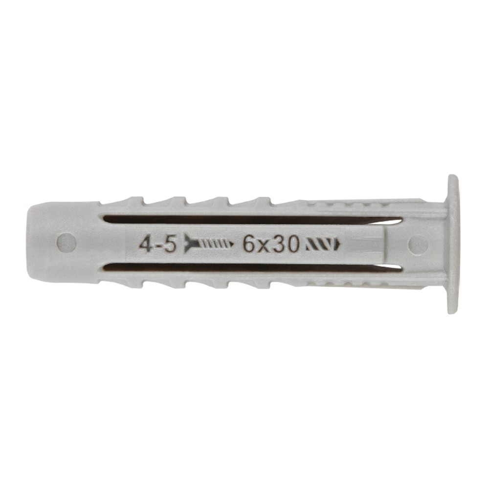 TN4S-A [CP] Taco de nylon anudable de 4 segmentos para todo tipo de materiales. Taco con collarín