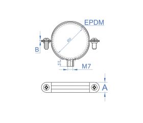 AB-7I Z [CP] Abrazadera isofónica M7. Zincada. Zincada