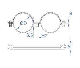 AB-D7 Z [CP] Abrazadera doble M7. Zincada. Zincada