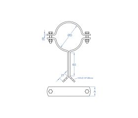 AB-DE G [CP] Abrazadera desagüe de empotrar. Recubrimiento ATLANTIS C2-L