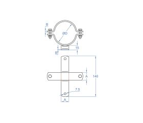 AB-DP Z [CP] Abrazadera desagüe con pie. Zincada