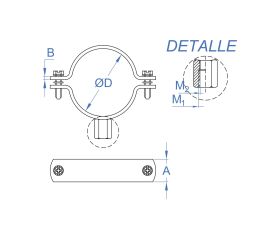 AB-GA [CP] Abrazadera gásmica M8 + M10 amarilla