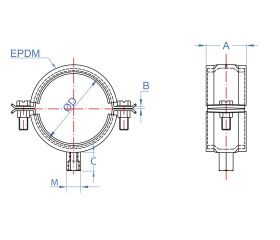 AB-ICP [CP] Abrazadera isofónica reforzada para cargas pesadas. Zincada