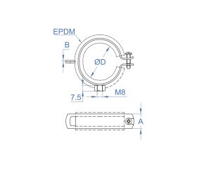 AB-IR [CP] Abrazadera isofónica M8 instalación rápida