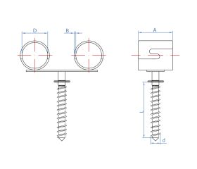 AB-ITD [CP] Abrazadera inoxidable Indextube. Doble