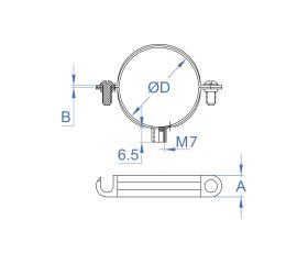 AB-M7 Z [CP] Abrazadera M7. Zincada. Zincada