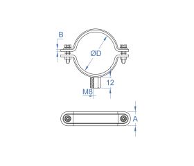 AB-M8 [CP] Abrazadera desagüe M8