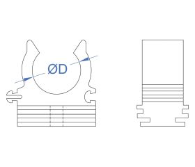 AB-PR [CP] Abrazadera a presión con pre-rosca M6. Gris