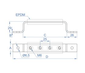 AB-SI [CP] Soporte para grapa puente isofónica