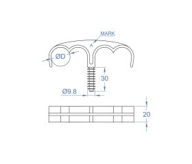 AB-TC [CP] Taco para fijación de tubo INDEXring. Cuádruple