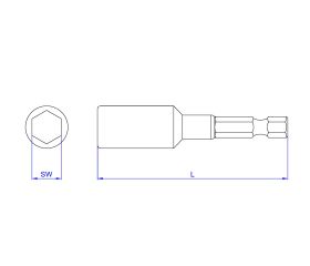 ABE-BO [CP] Tornillo punta broca con rosca macho y accesorios. Boca hexagonal para el ABE-RM