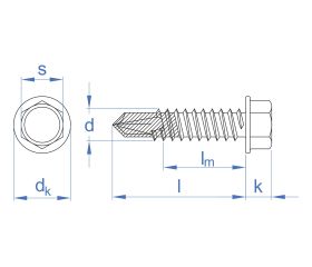 ABE BIMETAL [CP] Tornillo autotaladrante inoxidable bimetal con cabeza hexagonal. Tornillo