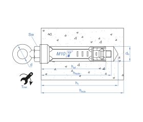 AC-AR [CP] Anclaje de acero con aletas para cargas altas. Argolla