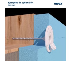 AIS-W [CP] Taco de fijación de paneles aislantes. Rosetón para uso con tornillo