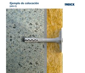 AIS-C [CP] Taco de fijación de paneles aislantes. Taco con clavo de poliamida. Homologado ETE