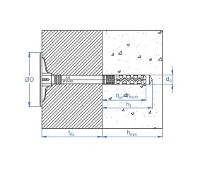 AIS-C [CP] Taco de fijación de paneles aislantes. Taco con clavo de poliamida. Homologado ETE