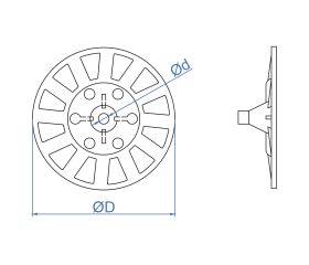 AIS-R [CP] Taco de fijación de paneles aislantes. Rosetón