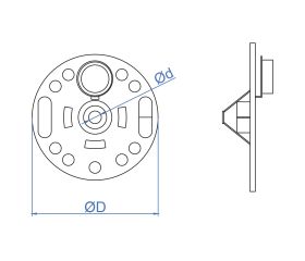 AIS-W [CP] Taco de fijación de paneles aislantes. Rosetón para uso con tornillo