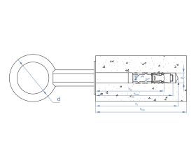 AN-50 CT [CP] Anclaje para andamios y fachadas. Diámetro de ojo 50 mm + cápsula Zamak M10