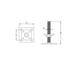AP-AR [CP] Anclajes para postes. Altura regulable