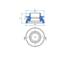 ARS-P [CP] Accesorios de estanqueidad para la instalación de placas solares. Arandela paraguas inoxidable A2 + EPDM