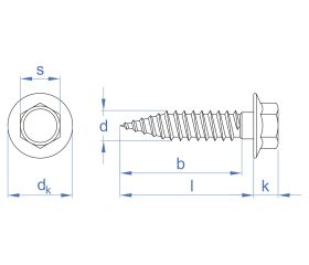 AUE [CP] Tornillo rosca chapa con cabeza hexagonal. Tornillo