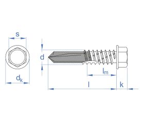 AUTO BIMETAL [CP] Tornillo viga autotaladrante inoxidable bimetal con cabeza hexagonal. Tornillo