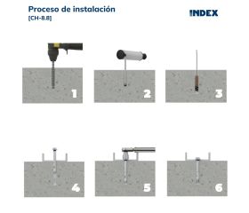 CH-8.8 [CP] Anclaje camisa antigiro para cargas medias. Tornillo hexagonal 8.8. Homologado ETE Opt.7