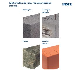 CH-8.8 [CP] Anclaje camisa antigiro para cargas medias. Tornillo hexagonal 8.8. Homologado ETE Opt.7