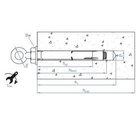 CH-AF [CP] Anclaje camisa antigiro para cargas medias. Argolla forjada
