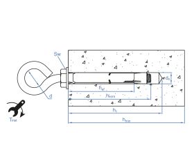 CH-AR [CP] Anclaje camisa antigiro para cargas medias. Argolla