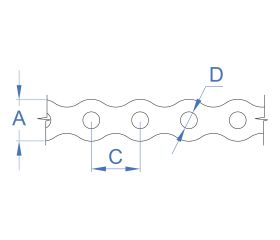 CI-PE A2 [CP] Cinta perforada. Cinta perforada curva. Inoxidable A2