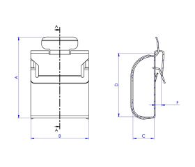CL-CCS [CP] Conectores + Complementos para montaje de estructuras solares. Clip para conducción de cables. Simple