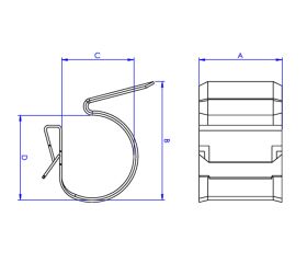 CL-SC [CP] Conectores + Complementos para montaje de estructuras solares. Clip para la sujeccion de conexiones entre cables