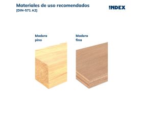 DIN-571 A2 [CP] Tornillo con rosca para madera y aglomerado. Cabeza hexagonal. Inoxidable A2
