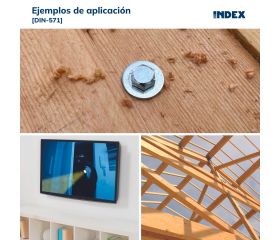 DIN-571 [CP] Tornillo con rosca para madera y aglomerado. Cabeza hexagonal. Zincado