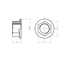 DIN-6923 [CP] Tuerca brida grafilada. Zincada