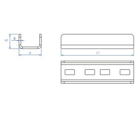 EMP-XS [CP] Perfiles, uniones, guías y empalmes para estructura de apoyo. Empalme INDEXTRUT solar. Acero Atlantis C4-M. Válido para guía GP-XS