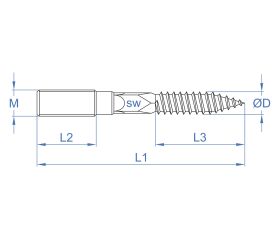 ES-DR [CP] Espárrago de doble rosca. Zincado. TX