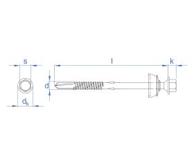 FIBR [CP] Tornillo autotaladrante para fibrocemento, montado con arandela paraguas