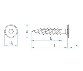 FIMA [CP] Tornillo de cabeza cilíndrica especial extraplana con rosca de doble hilo para aluminio. Zincado y huella TX.