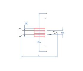 FP-AM 08 [CP] Clavos para pistola FP08 a pólvora. Estándar con arandela metálica de 36 mm