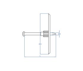 FP-AP 08 [CP] Clavos para pistola FP08 a pólvora. Estándar con arandela de plástico de 66 mm