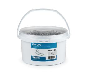 GM-AV [CP] Grampillón arponado para anclado de mallas y alambres en postes de madera. En forma de 