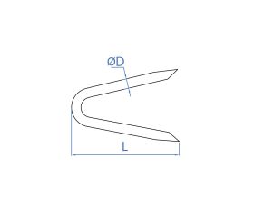 GM-Z [CP] Grampillón arponado para anclado de mallas y alambres en postes de madera. Grampillón