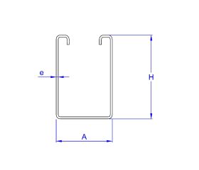 GP-VD [CP] Perfiles, uniones, guías y empalmes para estructura de apoyo. Guía perforada INDEXTRUT solar para fijación en valle discontinua. Acero Atlantis C4-M