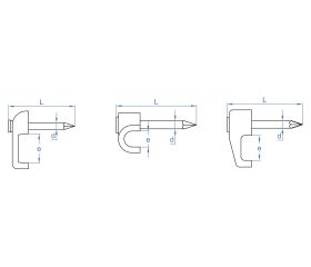 GR-NY BL [CP] Fijaciones para cables. Grapilla de nylon con clavo de acero zincado. Blanca