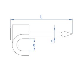 GR-NY N [CP] Fijaciones para cables. Grapilla de nylon con clavo de acero zincado. Negra
